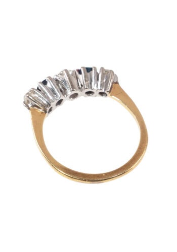 Um 1950 - Vintage Ring mit Saphiren und Diamanten – Bild 4