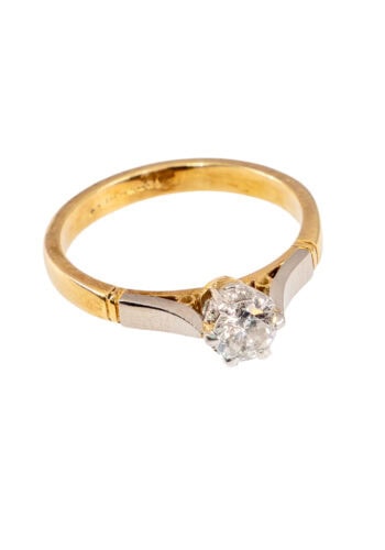 Um 1960 – Vintage Verlobungsring mit Diamantsolitär – Bild 3