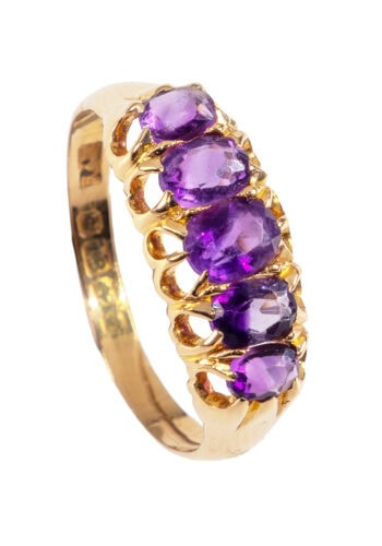 Dated 1905 – Edwardianischer Ring mit 5 Amethysten