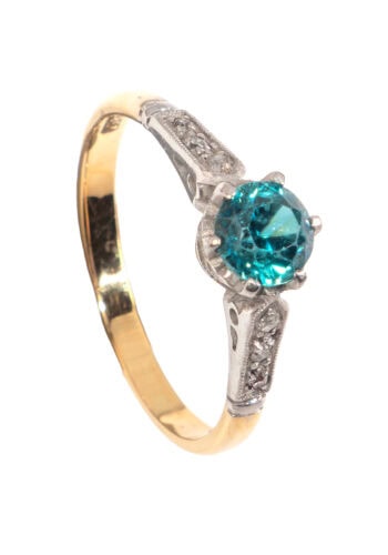 Um 1930 – Verlobungsring mit natürlichem Zirkon