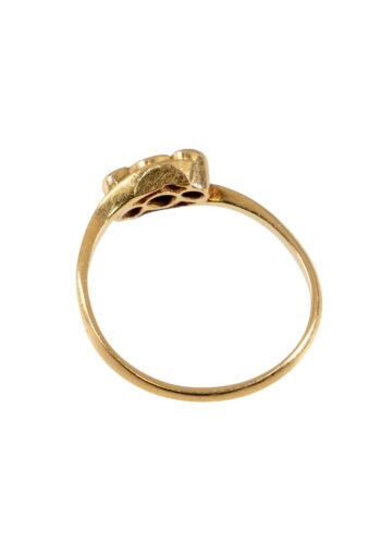 Um 1910 – Art Nouveau Ring mit Saphir und Diamanten – Bild 3
