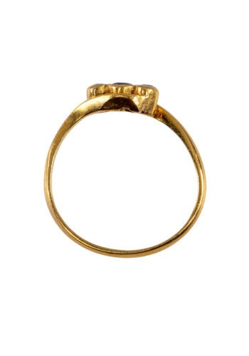 Um 1910 – Art Nouveau Ring mit Saphir und Diamanten – Bild 4