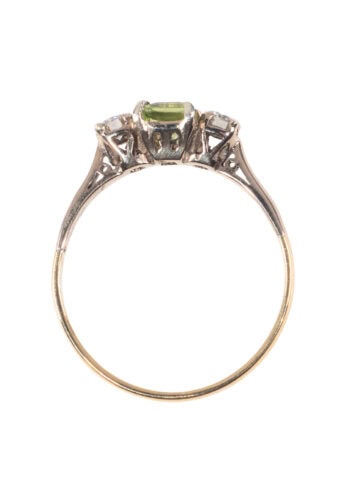 Datiert 1964 – Vintage Trilogy Ring mit Peridot und Diamanten – Bild 5