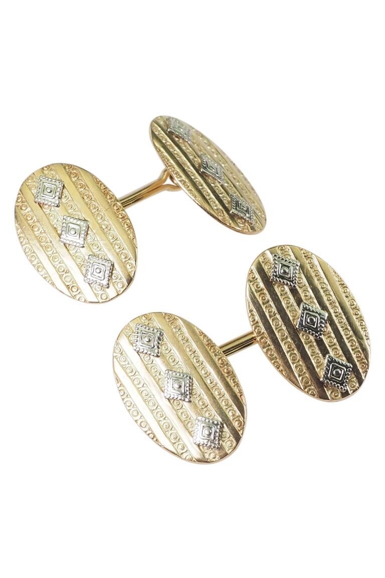 Art Déco Manschettenknöpfe aus 18 Karat Gold