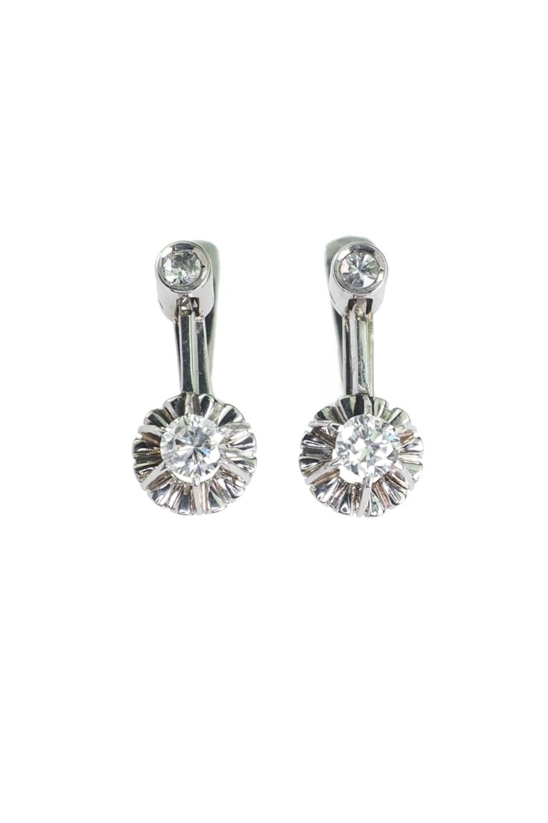 Vintage Ohrringe mit Diamanten aus 14 Karat Gold