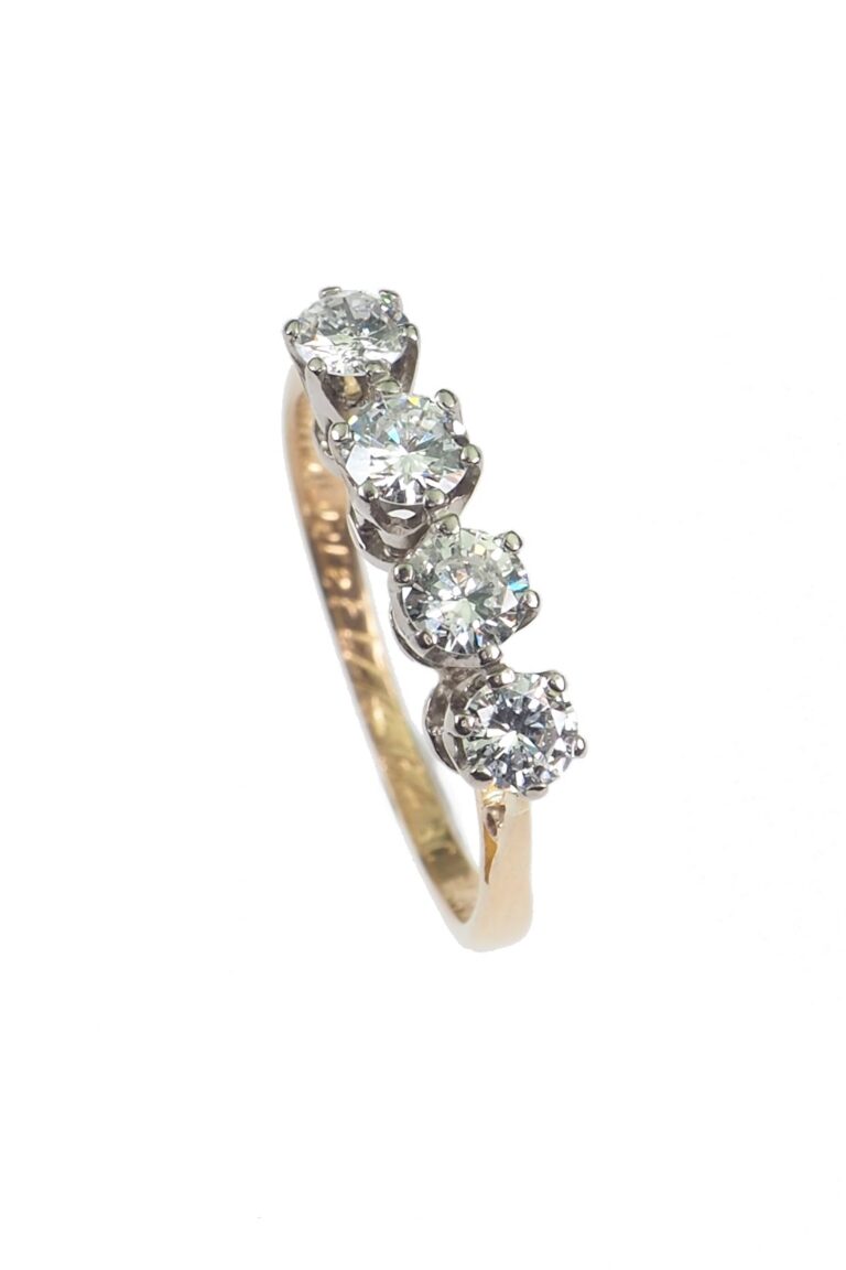 Vintage Ring mit Diamanten aus 18 Karat Gold und Platin