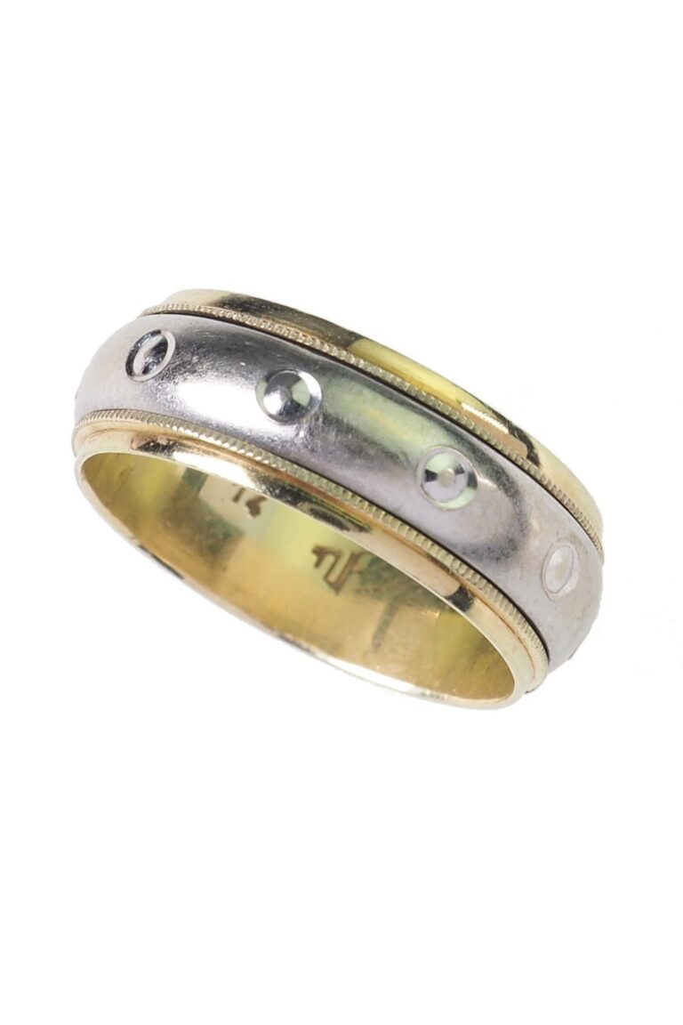 Vintage Ehering mit Diamant aus 14 Karat Gold