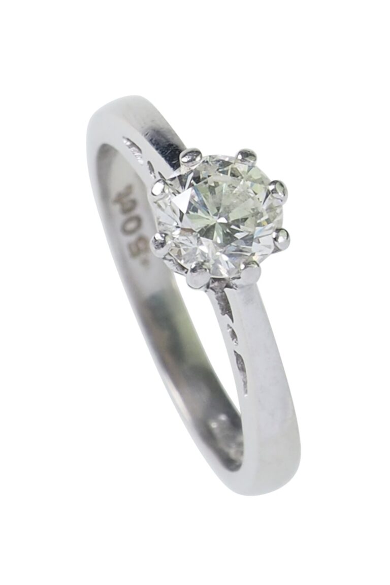 Vintage Verlobungsring mit Diamant Solitaire aus Platin