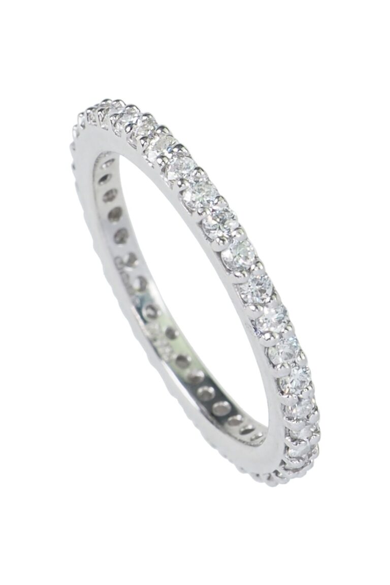 Vintage Ehering mit Diamanten aus Platin