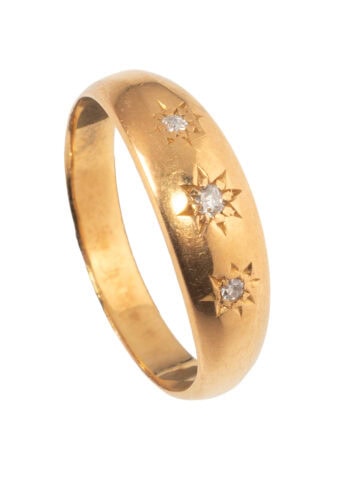 Um 1910 – Bandring aus Gold mit Diamanten