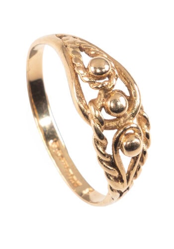 Datiert 1980– Goldring mit Knotenmotiv