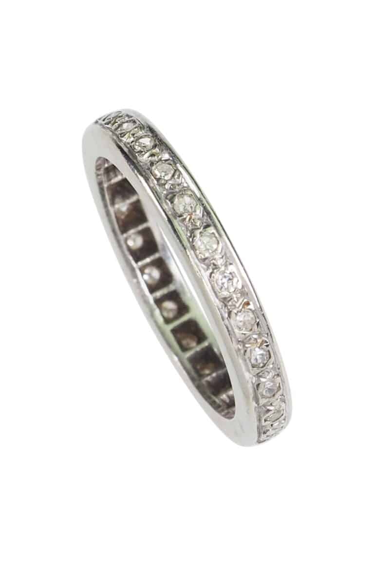 Art Déco Ring mit Diamanten aus 18 Karat Gold