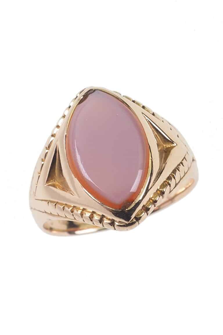 Edwardianischer Siegelring mit Karneol aus 15 Karat Gold
