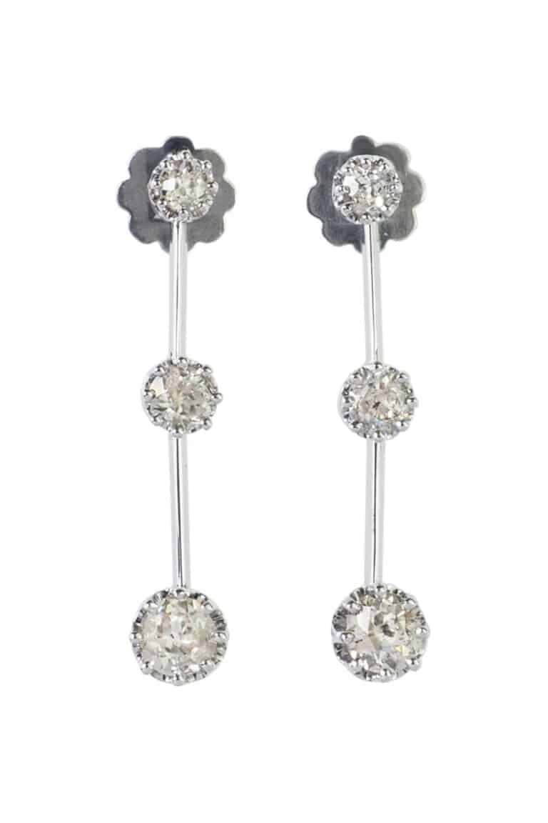 Art Déco Ohrringe mit Diamanten aus 14 Karat Gold