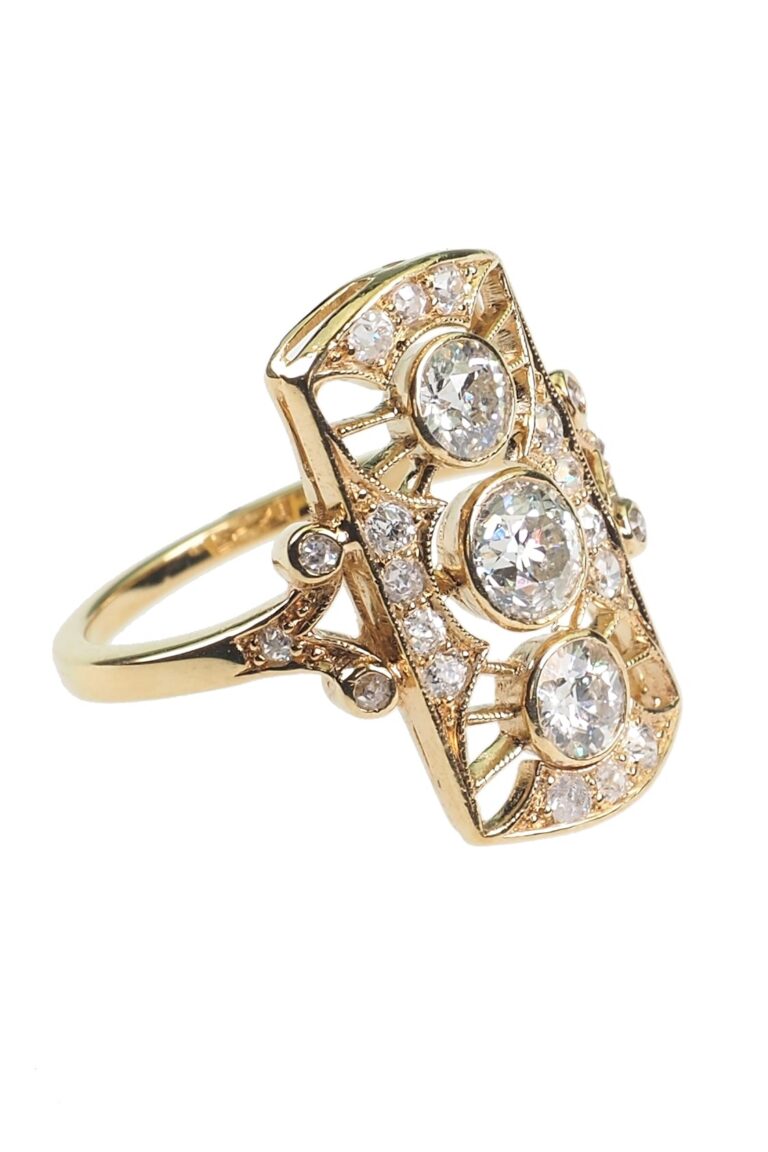 Belle Epoque Ring mit Diamanten aus 18 Karat Gold