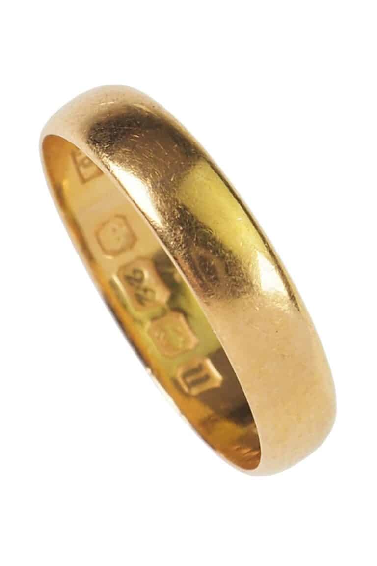 Art Déco Ehering aus 22 Karat Gold