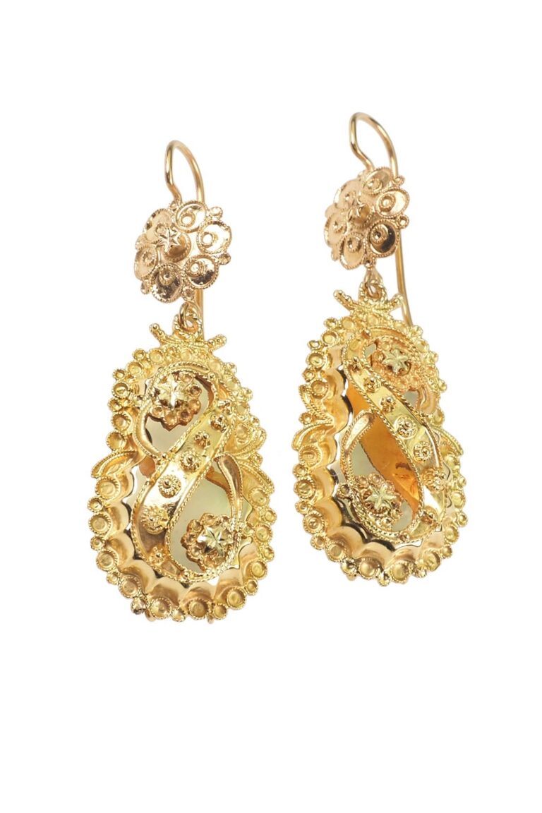 Viktorianische Ohrringe aus 15 Karat Gold