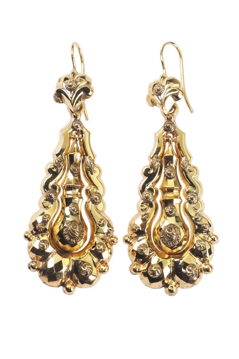Viktorianische Ohrringe aus 9 Karat Gold