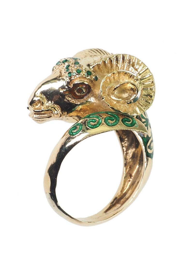 Vintage Ring mit Emaille aus 18 Karat Gold