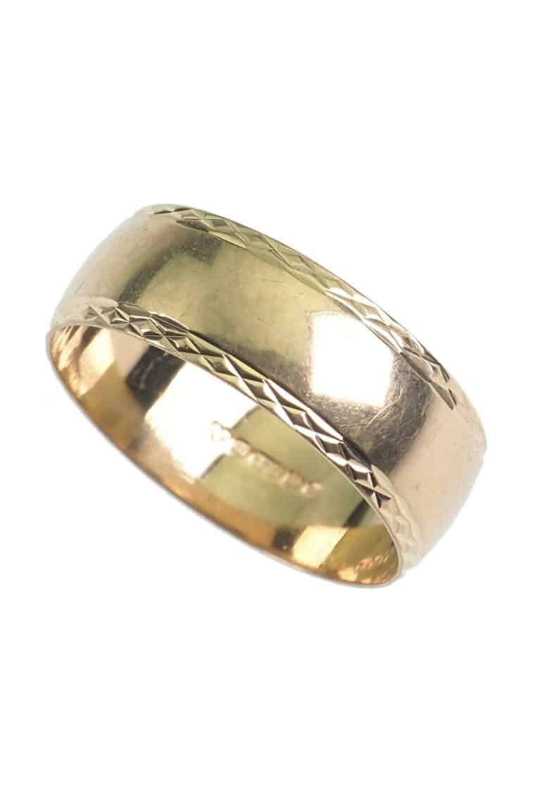 Vintage Ehering aus 9 Karat Gold