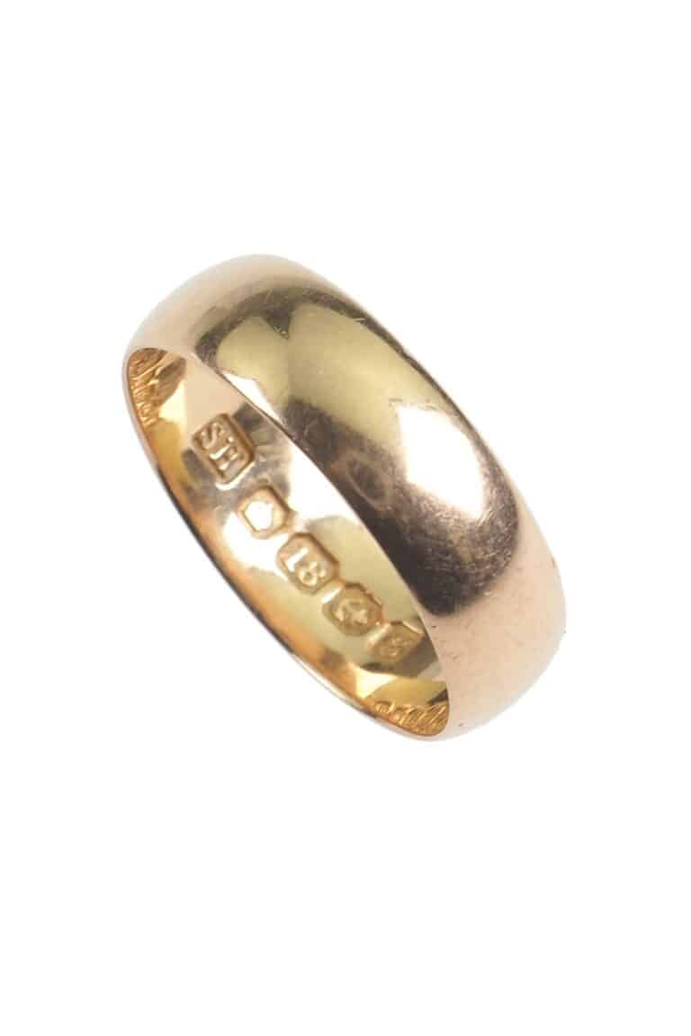 Edwardianischer Ehering aus 18 Karat Gold