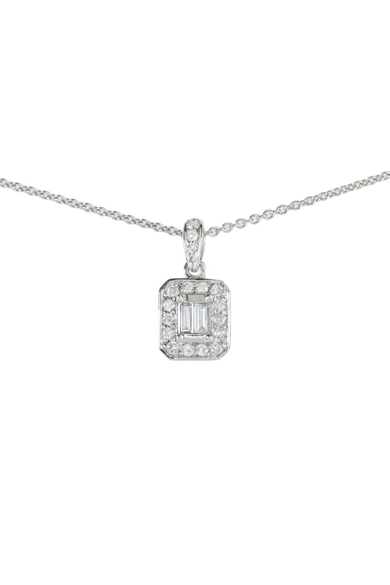 Vintage Anhänger mit Diamanten aus 14 Karat Weißgold