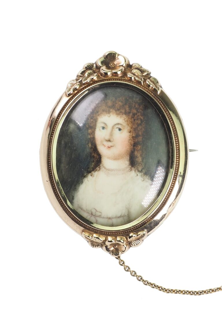 Biedermeier Brosche mit Miniaturmalerei
