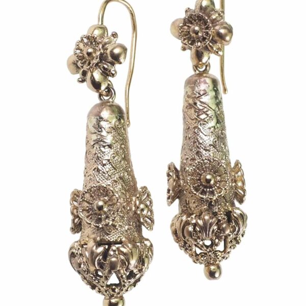 Georgianische Ohrringe Silber vergoldet