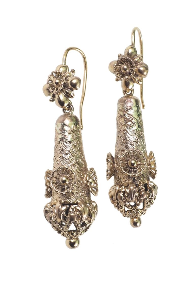 Georgianische Ohrringe Silber vergoldet