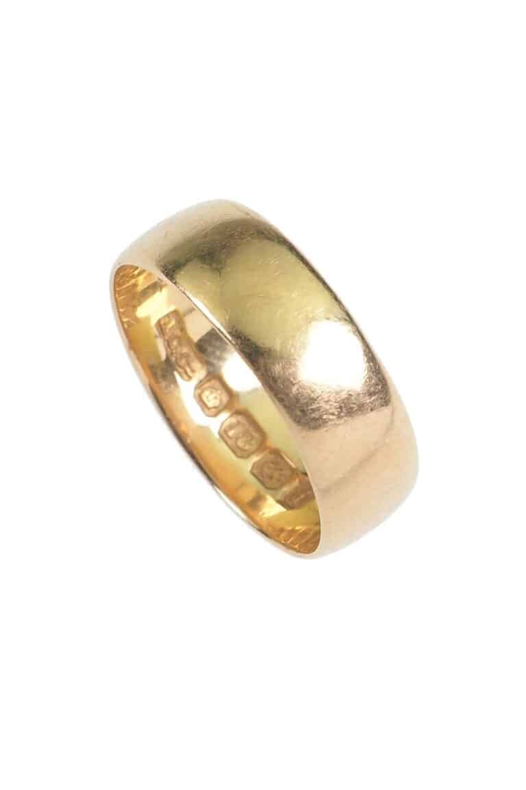Edwardianischer Ehering aus 18 Karat Gold