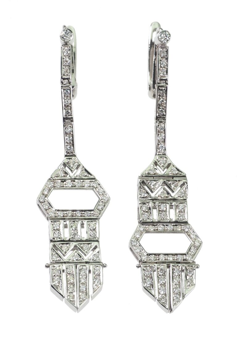 Vintage Ohrringe mit Diamanten aus 18 Karat Gold