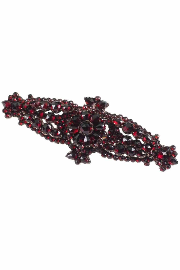 Historismus Brosche - Böhmische Granate Tombak