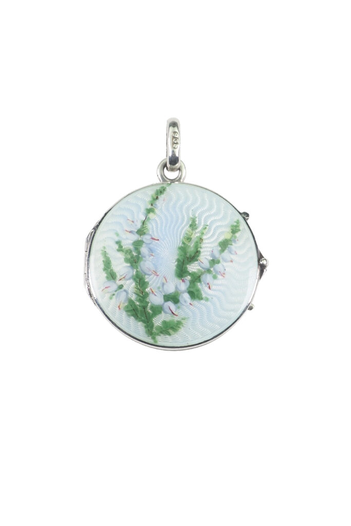 Art Déco Medaillon mit Emaille aus 935er Silber