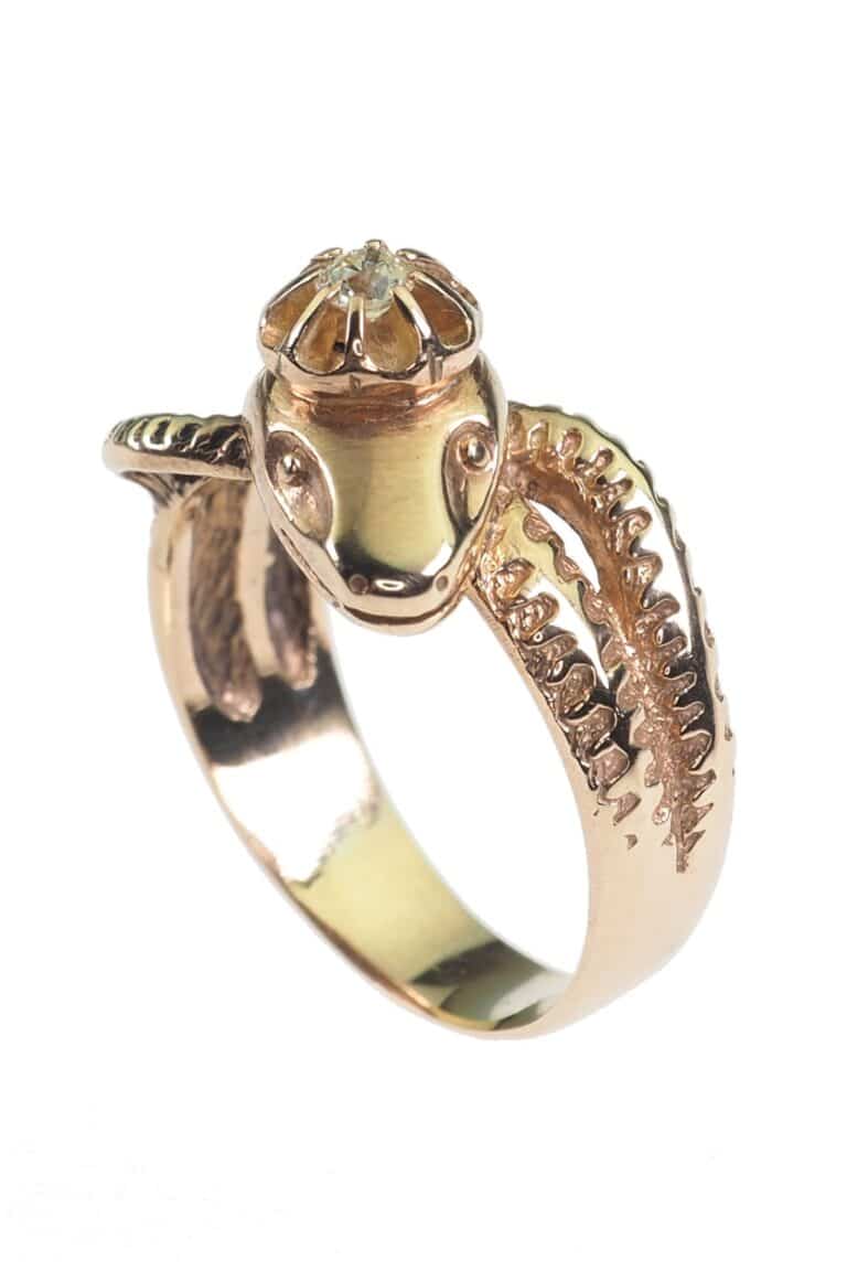 Vintage Herrenring mit Diamant aus 9 Karat Gold