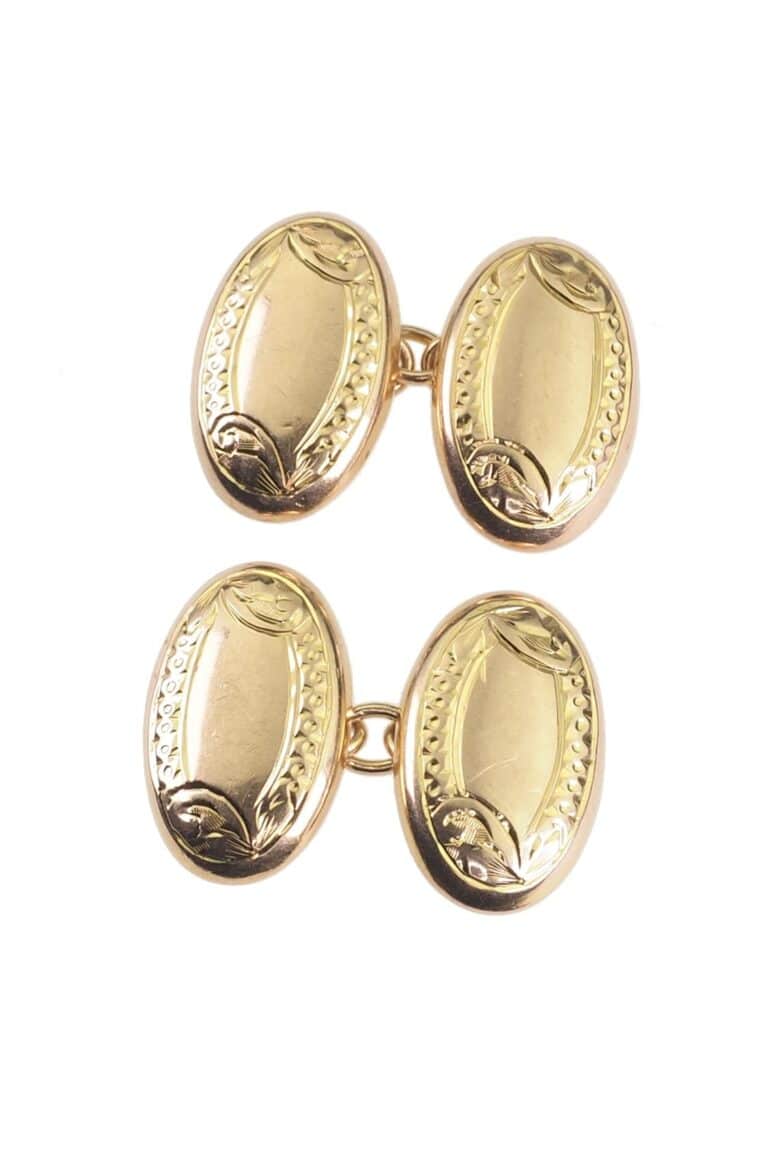Vintage Manschettenknöpfe aus 9 Karat Gold