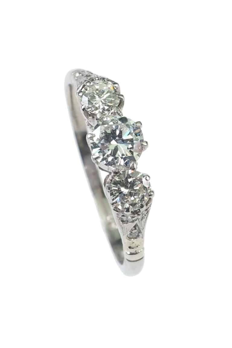 Vintage Ring mit Diamanten aus 18 Karat Gold